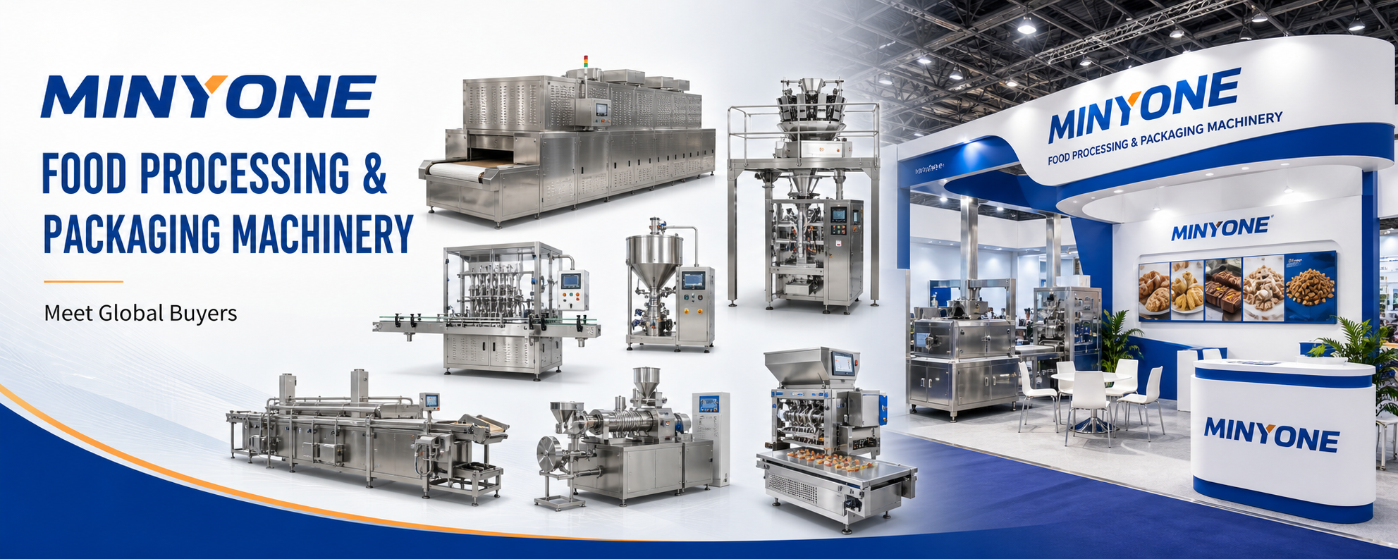 Minyone food processing and packaging machinery trade show booth